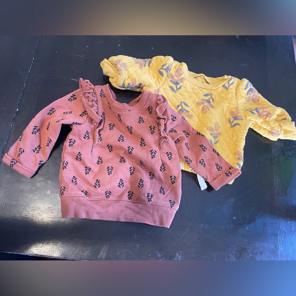Carter's Floral Sweatshirts - Burnt Orange And Yellow